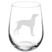 Weimaraner Dog Stemmed / Stemless Wine Glass