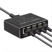 Gigabit Ethernet Splitter 1 to 4 - Network Splitter with USB Power Cable RJ45...