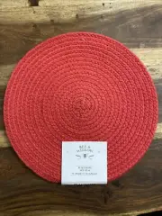 Bee & Willow Jute Placemats Set Of 4 14” Round Red