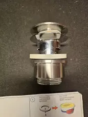 Vola A62-40 Silver With White Spacer Ring ( VR1795) 2.5 Inch Sink Drain & Plug