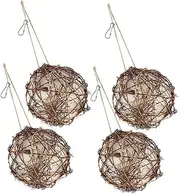 TOGEVAL 4pcs Hummingbird Nesting Material Kit Durable Bird Nest for Outdoor Hanging Feeder for Courtyard Gardens and Bird Lovers Secure Convenient Nesting