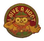 I Give A Hoot Embroidered Patch [Iron On Sew On] 3.0 Inches For Jackets, Bags..
