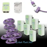 6X 4 USB PORT WALL ADAPTER+10FT CABLE POWER CHARGER PURPLE FOR IPHONE IPOD IPAD