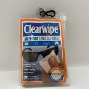NEW Clearwipe Anti-Fog Microfiber Lens Cleaner Quick Drying Pre-Moistened Wipes