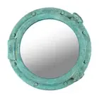 Shipwreck 20" Porthole Mirror Nautical Wall Mount Round Green Rust