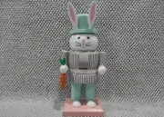 COTTONTAIL LANE BUNNY RABBIT NUTCRACKER Wooden Decorative Figurine #2