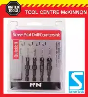 P&N BY SUTTON TOOLS 4pce QUICKBIT SCREW PILOT DRILL / COUNTERSINK BIT SET