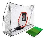 10x7 ft Golf Practice Hitting Net with Golf Mat, Heavy Duty Golf Nets with Ce...