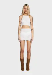 Cute Revolt Skirt Set - White