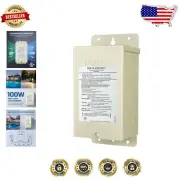 Multi-Tap 100W Outdoor Light Transformer - Safe Voltage for Pool & Spa Lighting