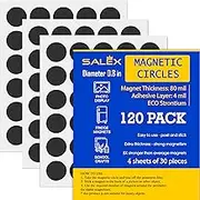 Small Magnets for Crafts with Adhesive Backing 0.8 Inch - Pack of 120 Flat Self Adhesive Magnetic Dots Peel and Stick - Cut Sticky Round Magnet Circles for Fridge, DIY, Classroom (Round Magnets)
