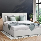Oikiture Bed Frame Double Size Gas Lift Beds Base Storage PU Leather ZOE