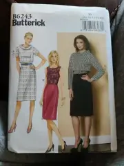 BUTTERICK PATTERN 6243 DRESSES JACKET MISSES SIZES 14 16 18 20 22 UNCUT