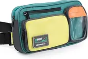 Geekshare Large Capacity Multifunctional Switch Travel Carrying Case-Color Contrast Laser Messenger Bag Compatible with Switch-Portable Storage Bag for Switch & Game Accessories (Green)