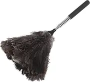 Healeved Duster with Extension Pole: Ostrich Hair Duster with Adjustable Stainless Steel Pole - Dust Catcher for Ceiling Fan High Ceilings and Furniture Cleaning