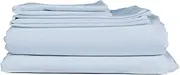 THREAD SPREAD 100% Egyptian Cotton Sheets Queen Size - 600 Thread Count Sheets Queen, 4 PC Luxury Sheet Set Queen Size, Soft, Cooling Sateen Weave Deep Pocket Sheet, Fits Mattress upto 18"- Light Blue