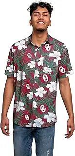 FOCO Oklahoma Sooners NCAA Mens Hawaiian Button Up Shirt - M