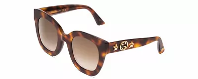 GUCCI GG0208S Lady Oversized Designer Sunglasses Tortoise Havana Gold/Brown 49mm