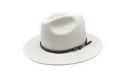 Jacaru Australian Wool Fedora Hat Outback 100% Wool Crushable Travel - Cream