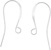 50pcs Authentic 925 Sterling Silver Elegant French Earring Hooks 18mm Earwire Connector (Wire 0.7mm/21 Gauge/0.028 inch) for Earrings Making SS323