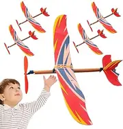 Flying Glider - Kids Model Airplane Toys, Rubber Band Airplanes | Portable 5PCS Hand-Thrown Airplane Toy Set Lightweight Durable Gliders for Outdoor Play, Parties, and Educational Fun