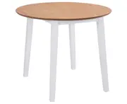 vidaXL Drop-leaf Dining Table Round MDF White