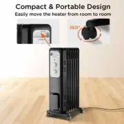 1,500-Watt Oil-Filled Radiant Electric Space Heater with Adjustable Thermostat