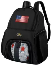 American Flag Soccer Backpack USA Volleyball Bag BALL CARRIER -SIDE SHOE POCKETS