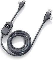 Xoopar Multiple USB Cable 3-in-1 Quick Charger 100 W Compatible with All Smartphones, Universal Quick Charger Made of Recycled Plastic - USB USB-C Ligthning - Mr Aluminium 1M - Black