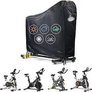 Exercise Bike Cover, Waterproof, 420D Oxford Spinning Bike, Indoor Dustproof Protective Cover, UV-Resistant, Universal Exercise Bike Protective Cover with Waterproof Strips and Ventilation Opening