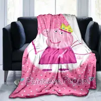 在飛比找蝦皮購物優惠-卡通公主粉紅豬小妹毛毯可愛小粉紅豬法蘭絨透氣超保暖毛毯床上用