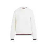 [Gucci] Gucci-Ivory Web Wool And Cashmere Pullover-Donna M STAND