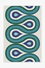 200' x 290' | Machine Washable Runner Rug | Kid & Pet Friendly | Indoor Rug | Jonathan Adler Milano Peacock Rug | Ruggable