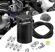 Ruien 0046 Polish Baffled Universal Aluminum Oil Catch Can Reservoir Tank Black