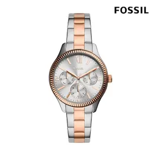 【FOSSIL 官方旗艦館】RYE系列 經典大錶徑三眼女錶 不鏽鋼錶帶指針手錶 36MM(多色可選/母親節)