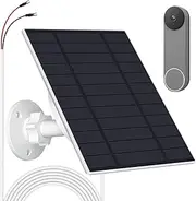 Solar Panel for Security Camera Outdoor, 10W Video Doorbell Solar Panel Charger, IP66 Water Proof, 360° Adjustable Bracket (CSP4W-O-W)