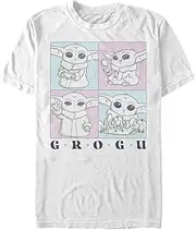 [STAR WARS] Big & Tall Mandalorian Grogu Cute Boxup Men's Tops Short Sleeve Tee Shirt