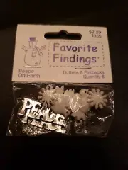 Favorite Findings PEACE ON EARTH- BUTTONS AND FLATBACKS QUANTITY 6