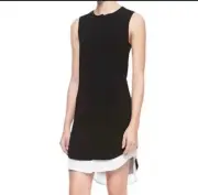 Rag & Bone LONGTAIL SHIRT DRESS black white layered button front Size 4