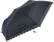[ローズ産業] Rose Sangyo 61559501 Florence Skelly Mini Folding Umbrella, Heat Cut, Black for Rain or Shine, 21.7 inches (55 cm)