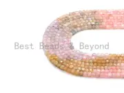High Quality Natural Morganite Beads, 4mm Faceted Cube Morganite Beads, 16"