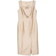 [Fely Campo] Fely Campo Crystal-embellishment Crepe Dress 46 IT GOLD