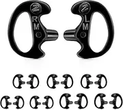 Zeadio 8 Pair Coil Tube Earbuds, Pro-Grade Two-Way Radio Earpiece Kit, Black