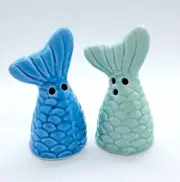 NEW - Mermaid Fish Tails- Mini Salt & Pepper Shakers - 2.75"