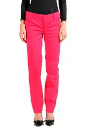 Dsquared2 Women's Bright Pink Flat Front Pants US M IT 42