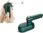 [Monehet] Mini Portable Steam Iron, Handheld Folding Garment Steamer,Dry and Wet Dual-use Ironing Machine, 180° Rotatable Steam Iron,for Home, Business Travel (Green)
