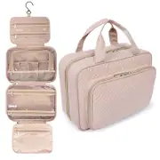 Pink Hanging Toiletry Bag Makeup Bag Travel Organizer Set - Portable, Multi-Compartment Storage for Cosmetics and Toiletries