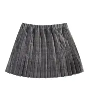 [Bonpoint] Bonpoint Jais pleated checked flannel skirt Y 10 grey