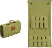 zolyet Seasoning Bottle Storage Bag Travel Spice Holder with Spice Bottle for Camping Hiking Army Green Storage Bag Only
