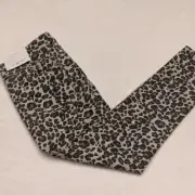 Ann Taylor Loft Women's Leopard Jacquard Print Super Skinny Pants Size 26/2